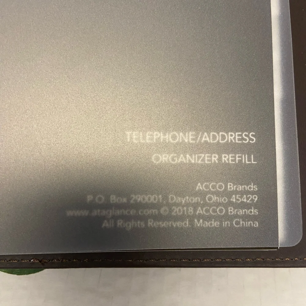 At A Glance Faux Leather Organizer Agenda Planner
